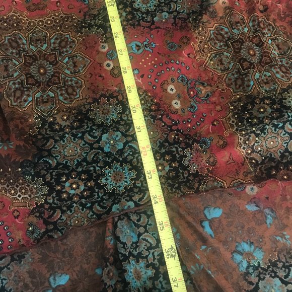 Vintage Byer Too! Mesh Paisley Floral Midi Slip Dress Medium - Picture 5 of 11